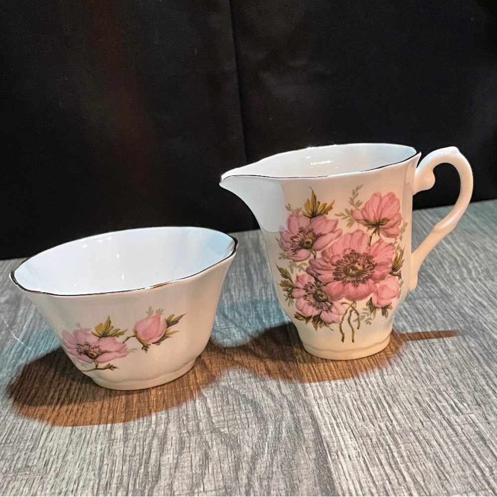 Vintage Creamer and Sugar Set Royal Grafton Fine Bone China